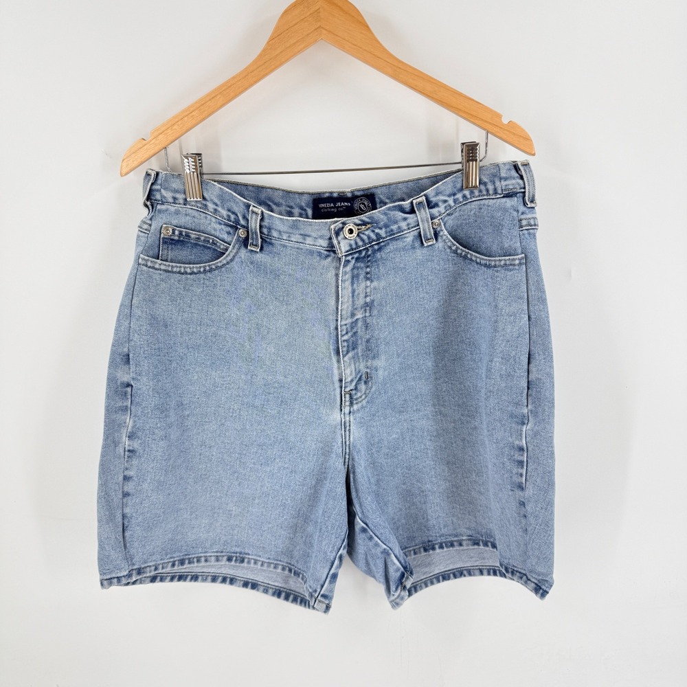 Vintage Venezia Jeans High Rise Denim Shorts Light Wash 100% Cotton Size 16